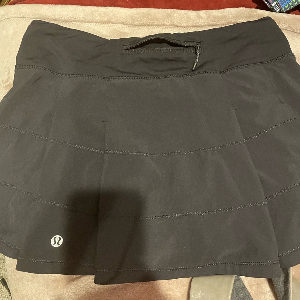 Lululemon skirt with built in shorts , they stay in place super comfy !!
